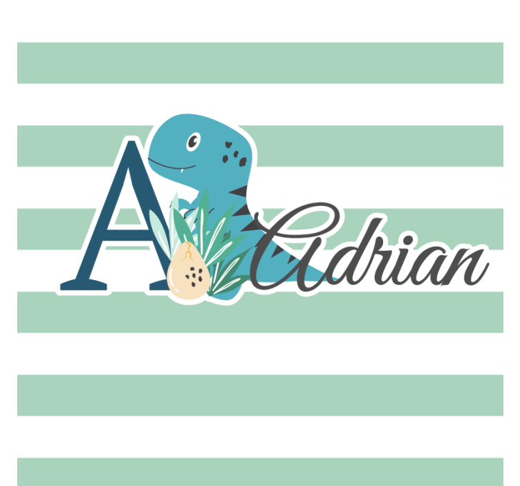 Untersetzer personalisiert Süße tiere dino mit Namen - TenStickers