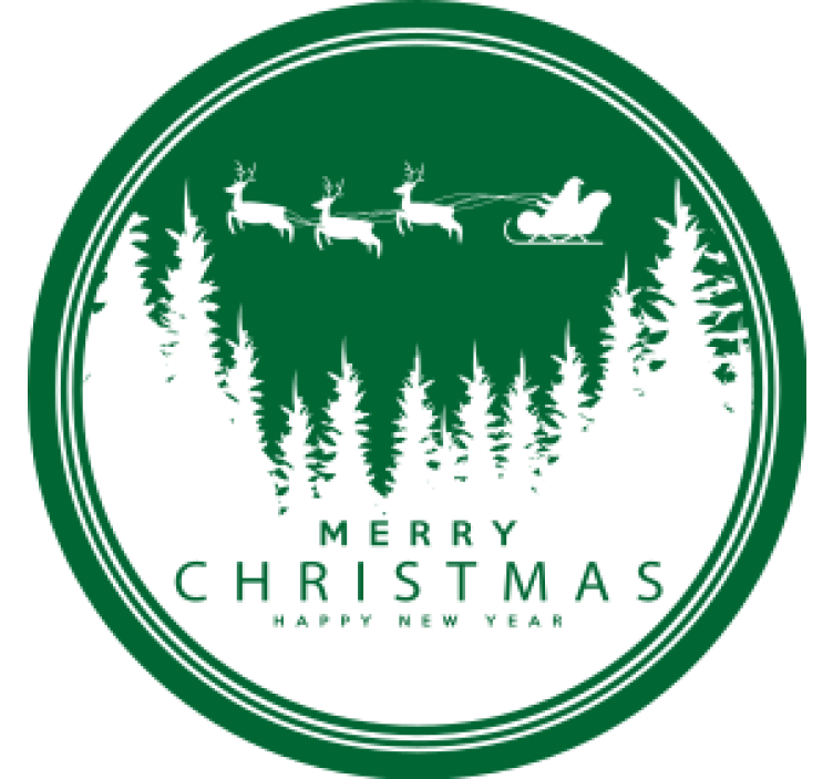 Untersetzer weihnachten festliche santa schlitten szene - TenStickers