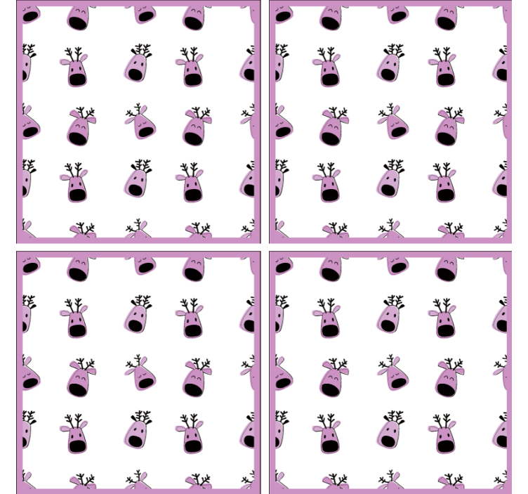 Untersetzer weihnachten mit verspielten rentiergesichtern - TenStickers