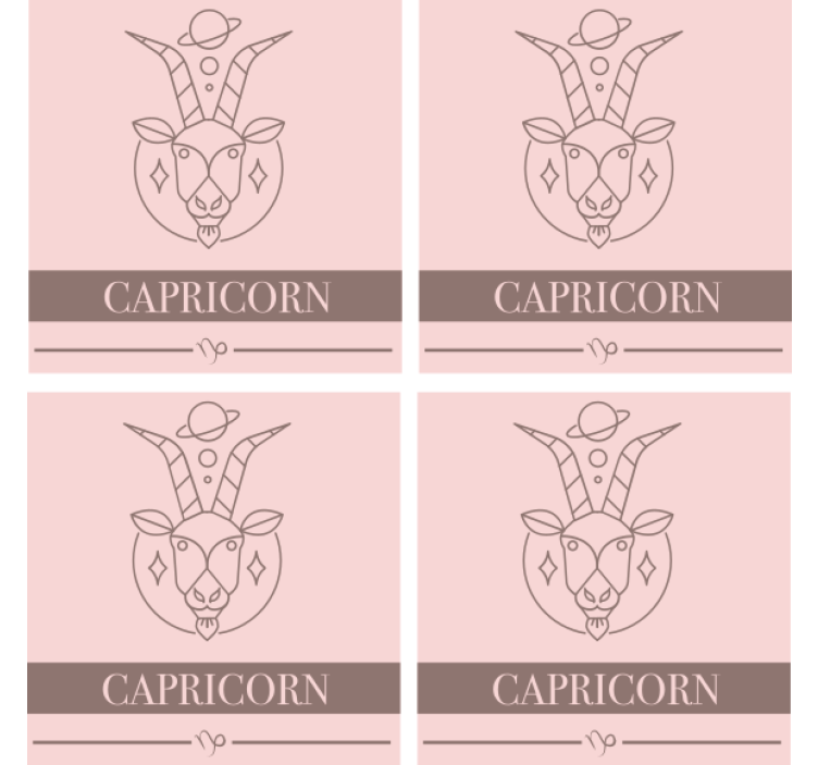 Vintage untersetzer steinbock zodiac ziege - TenStickers