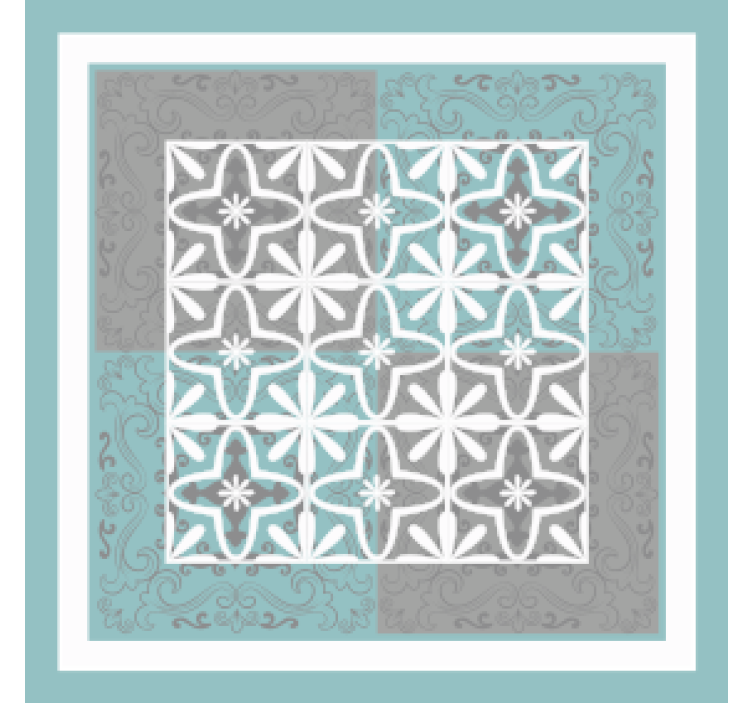 Fliesen untersetzer mit detailliertem pflanzenemblem - TenStickers