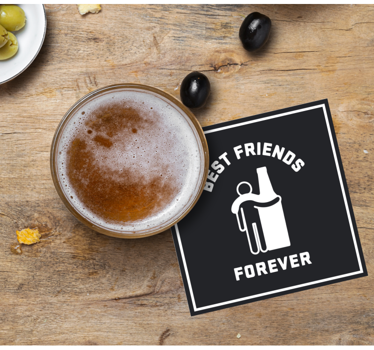 Untersetzer Bier Bester freund für immer person und - TenStickers
