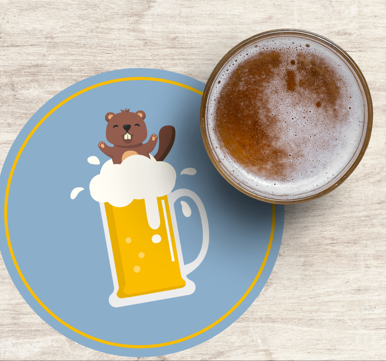 Untersetzer Bier Cartoon-biber - TenStickers