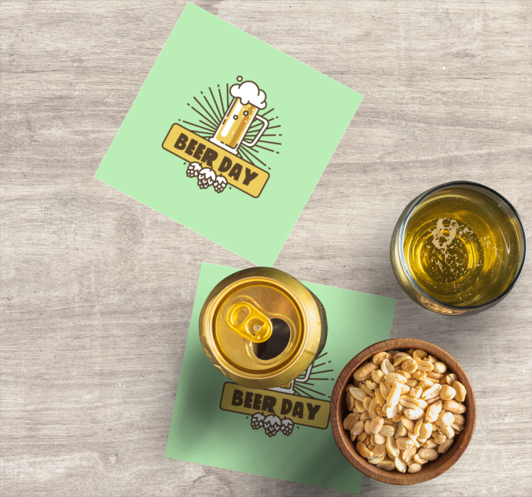 Untersetzer Bier Grün - TenStickers