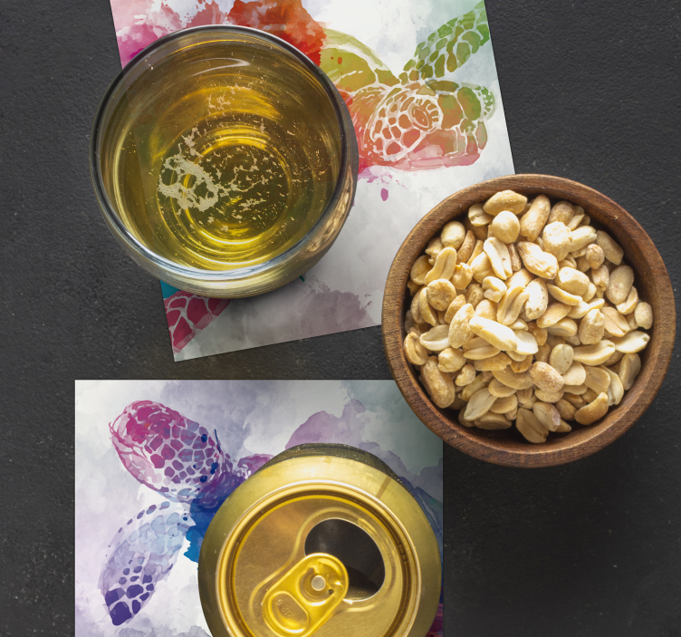 Bierdeckel buntes schildkrötenspritzen - TenStickers