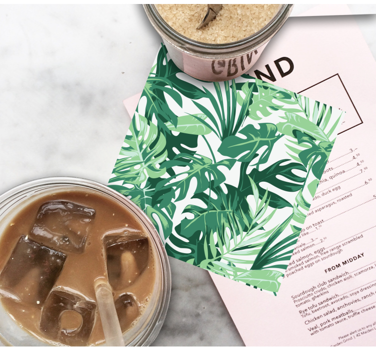 Untersetzer Modern Grüne große blätter - TenStickers