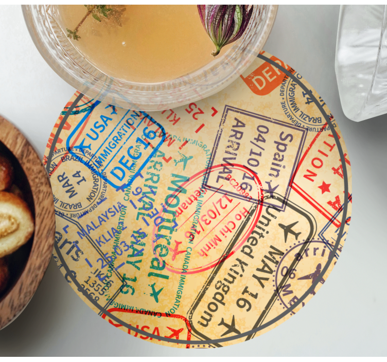 Untersetzer Modern Reisestempel - TenStickers