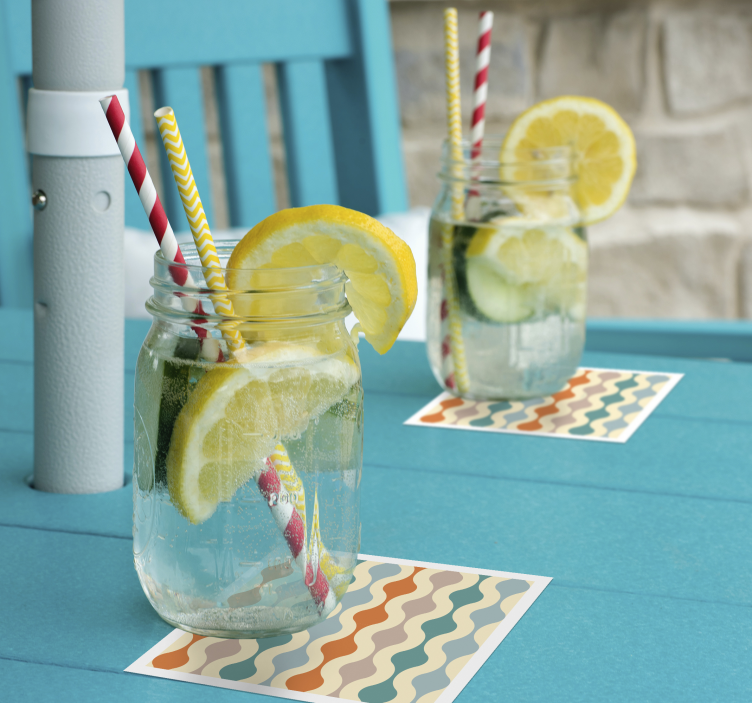 Vintage Untersetzer welliges mehrfarbiges muster - TenStickers