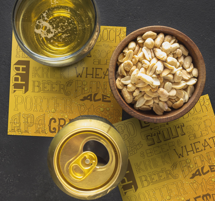 Verschiedene Biersorten Bar Untersetzer - TenStickers