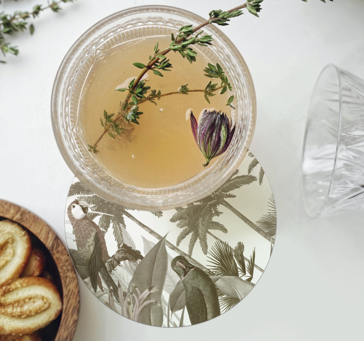 Untersetzer Vintage Vintage tropische fauna - TenStickers