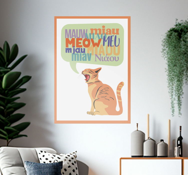 Poster Kinderzimmer katzen miauen - TenStickers