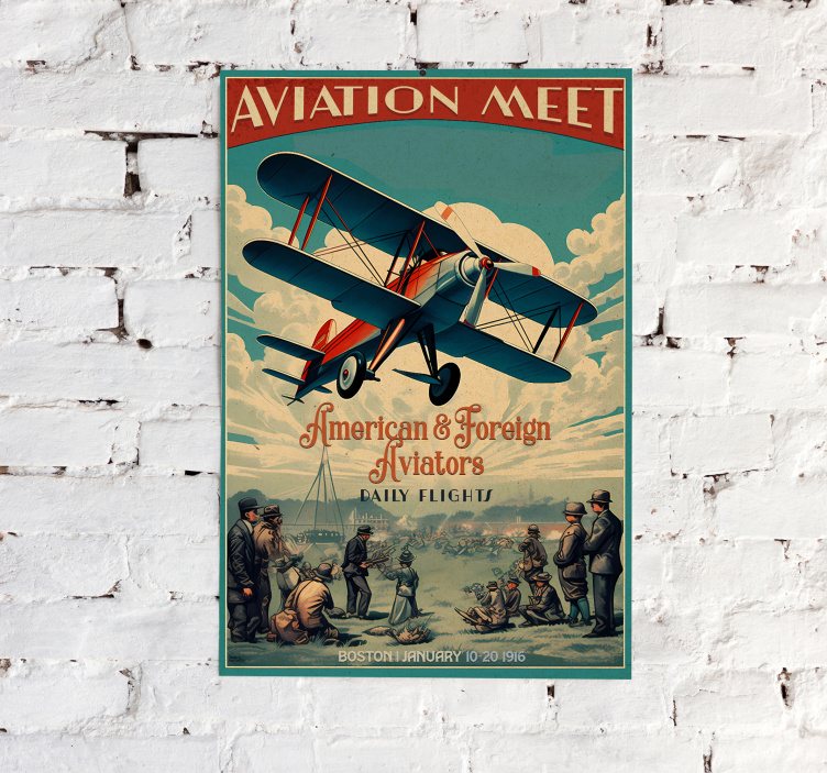 Vintage Poster aviation TreffenDer Termin für das Aviation Treffe - TenStickers