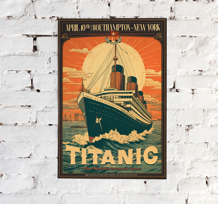 Vintage Poster die Jungfernfahrt des Titanic. - TenStickers