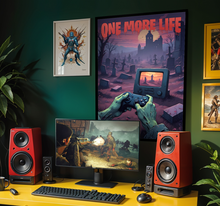 Gaming Poster one more life - TenStickers