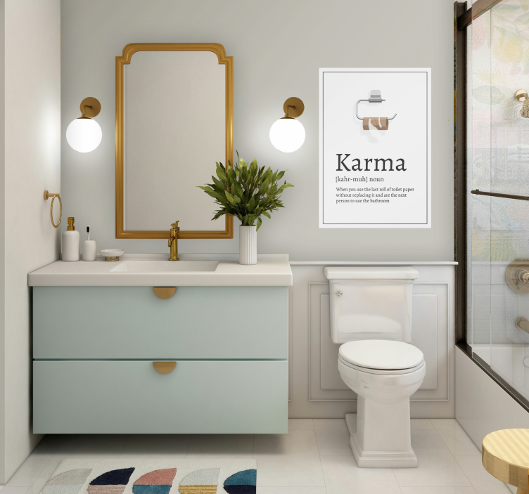 Badezimmerposter mit karma-definition - TenStickers