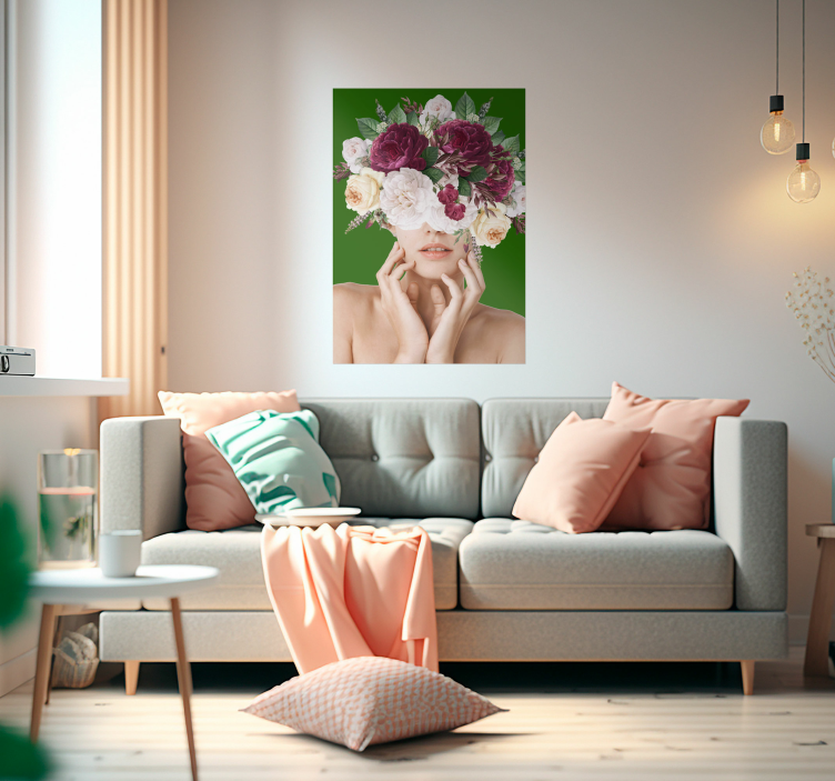 Blumenposter frau Floral - TenStickers