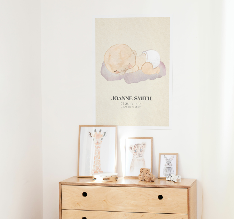 Poster Kinderzimmer baby geboren liebe - TenStickers