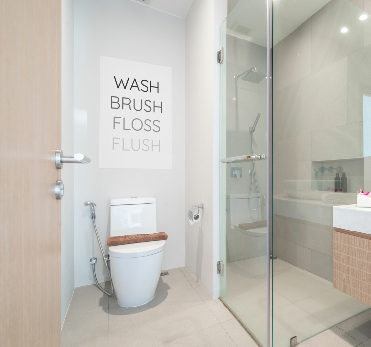 Waschbürste zahnseide bündig poster - TenStickers