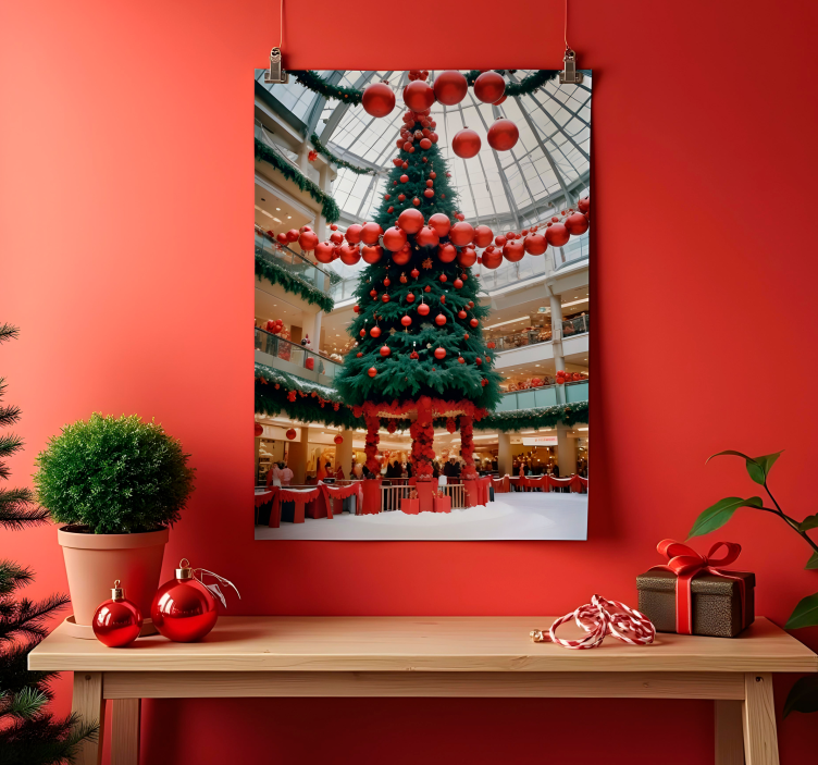 Poster Weihnachten baum im einkaufszentrum - TenStickers