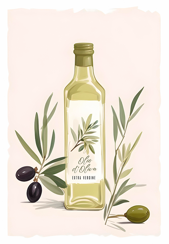 Poster flasche mit olivenöl - TenStickers
