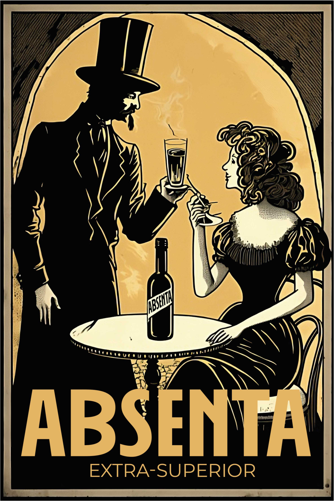 Poster küche licor absenta kunstwerk für genießer - TenStickers