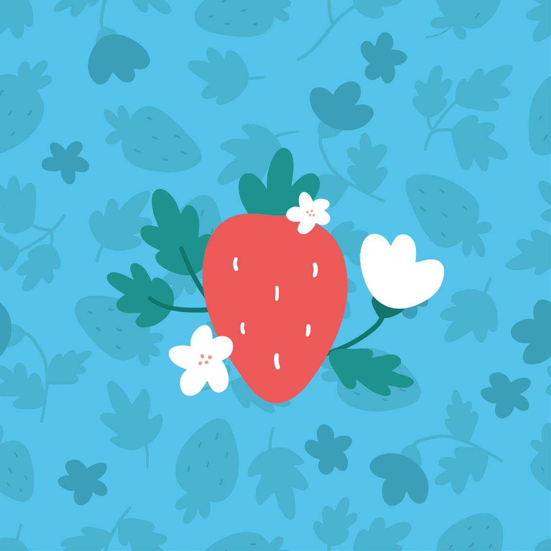 Poster küche buntes obst und blumenmuster - TenStickers