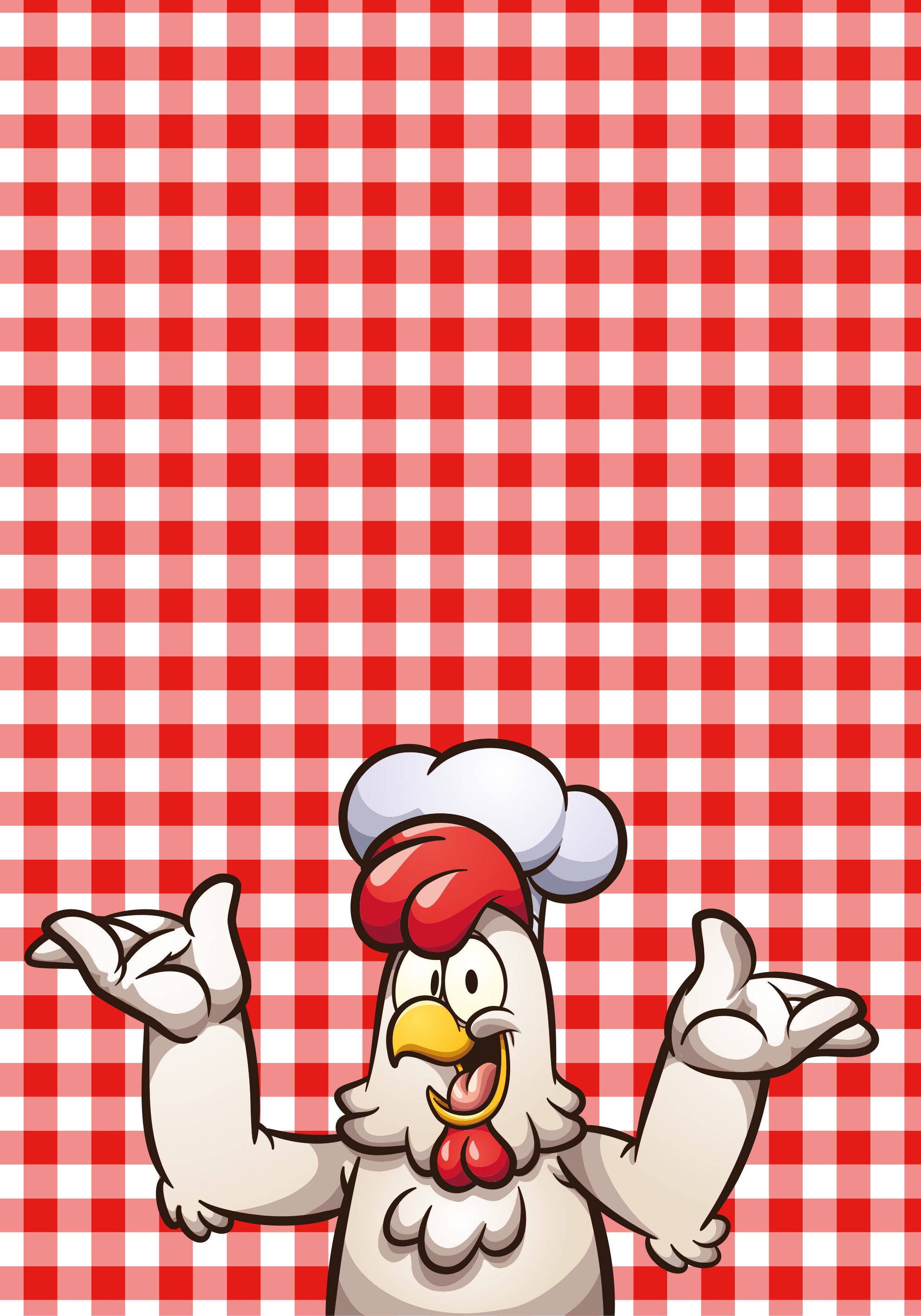 Poster küche mit cartoonhaftem koch-huhn - TenStickers