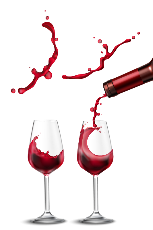 Poster küche dynamischer weinspritzer - TenStickers