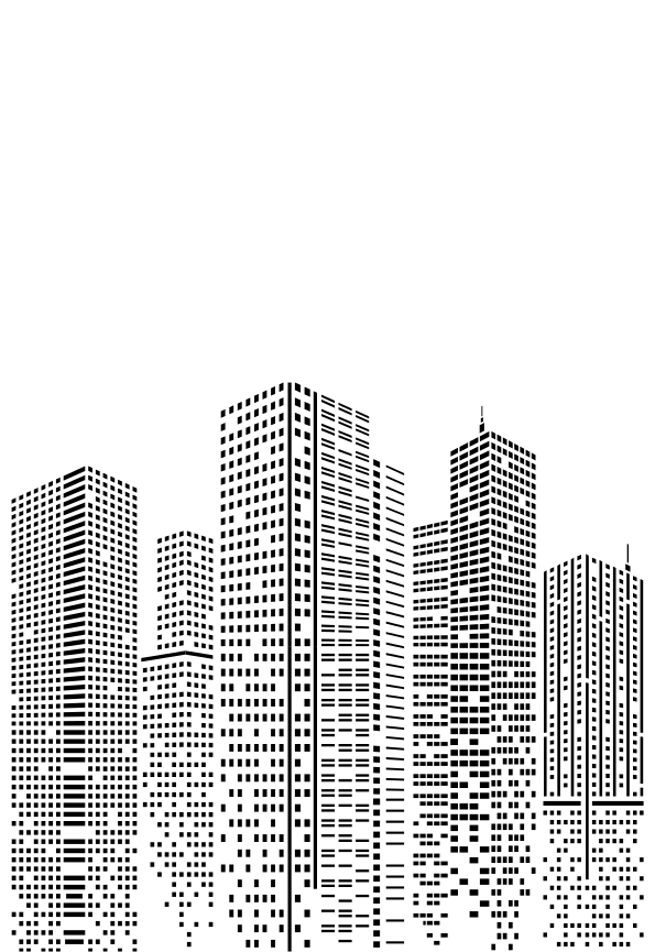 Poster büro skyline sichtschutz - TenStickers