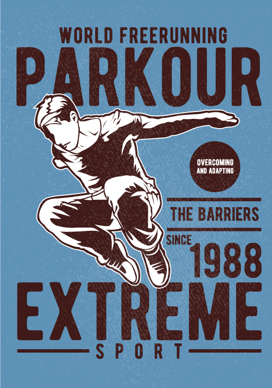 Poster teenagerzimmer vintage parkour kunst - TenStickers