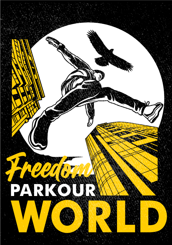 Poster teenagerzimmer parkour-welten - TenStickers