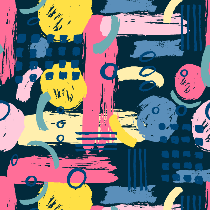 Poster wohnzimmer bunte abstrakte kunst - TenStickers