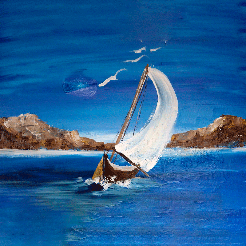 Poster wohnzimmer segelboote auf leinwand - TenStickers