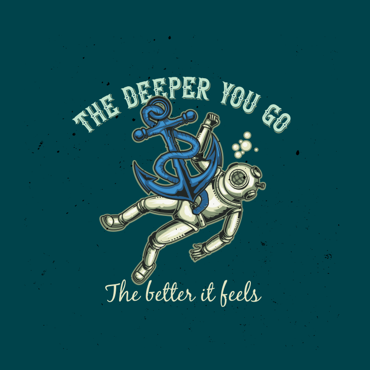 Poster wohnzimmer zitat je tiefer du gehst - TenStickers