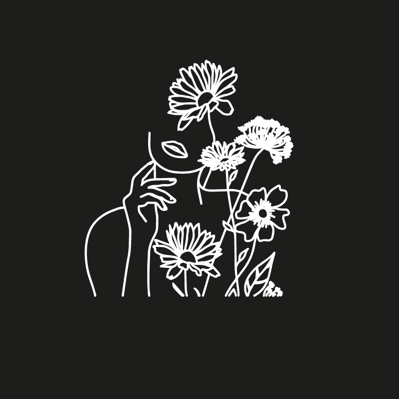Poster wohnzimmer minimalistisches frauenblumendesign - TenStickers