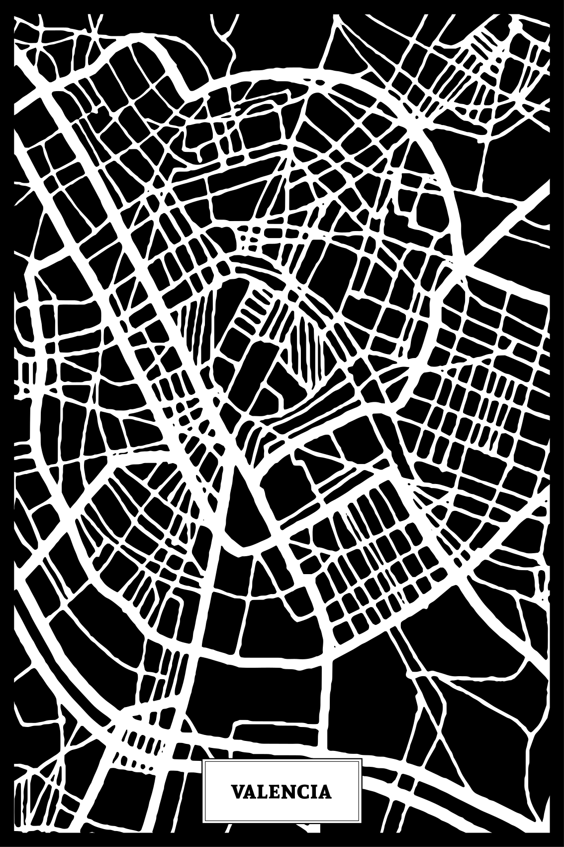 Poster wohnzimmer topografische karte valencia - TenStickers