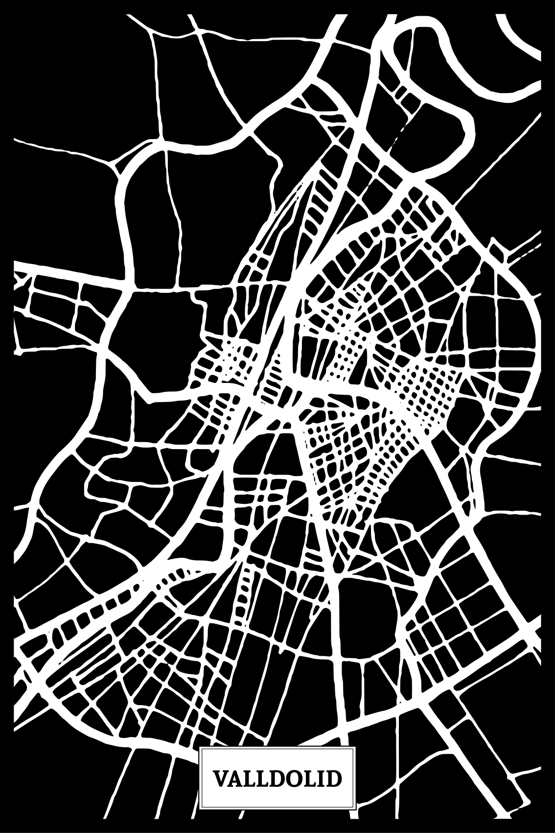 Poster wohnzimmer topografische karte valladolid - TenStickers