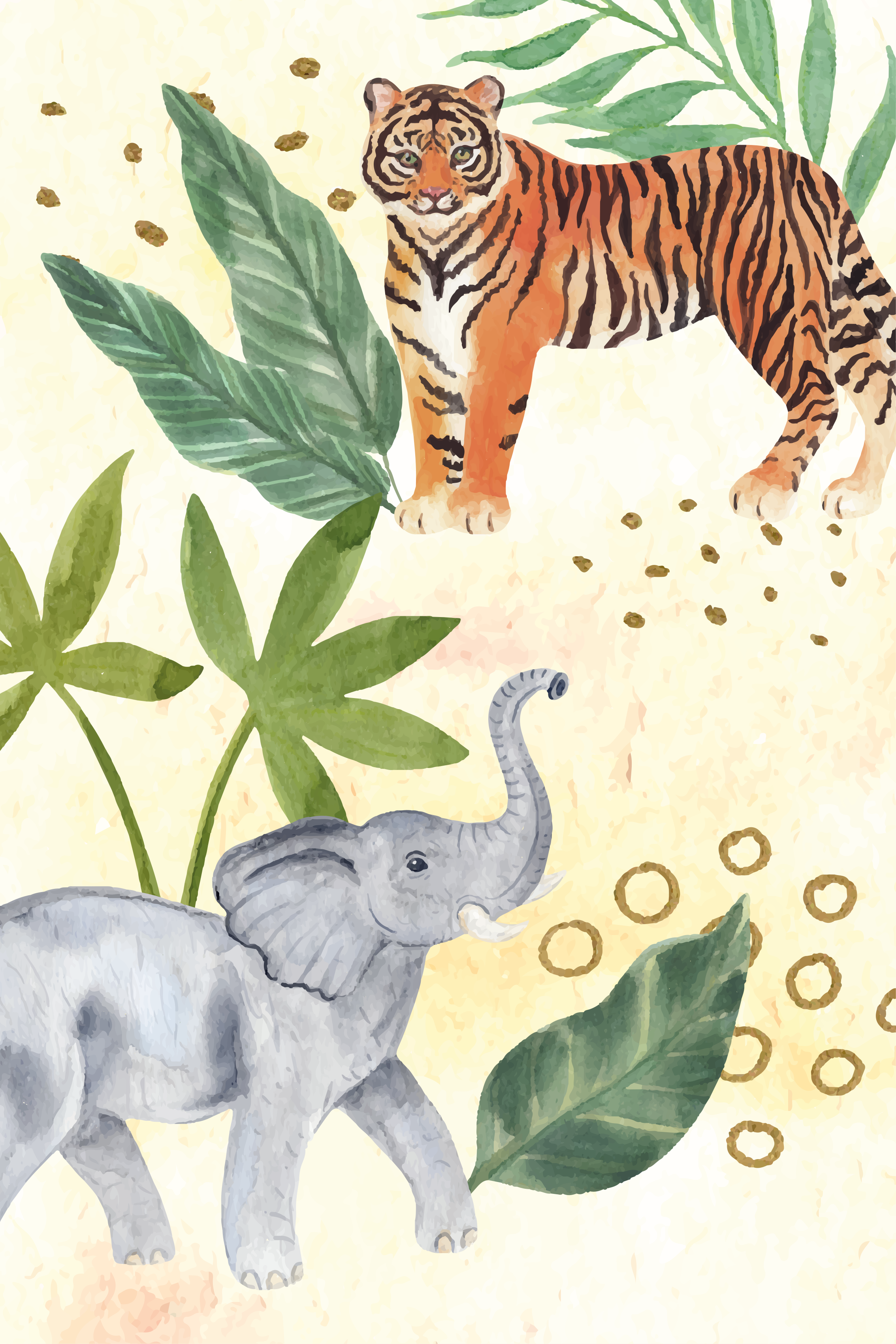 Poster kinderzimmer aquarell safari tiere - TenStickers