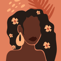 Blumenposter ästhetische abstrakte frau - TenStickers