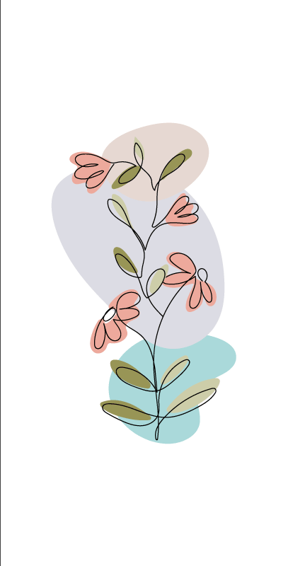 Poster blumen und pflanzen im minimalistischen design - TenStickers