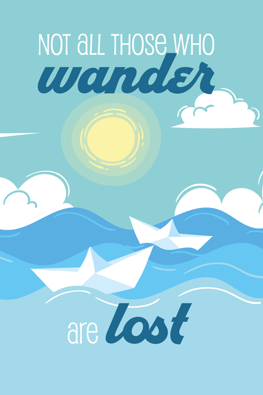 Poster zitat wander verloren zitat sonnenschein - TenStickers