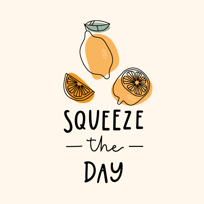 Poster zitat lustiges zitat mit zitrone und orange - TenStickers