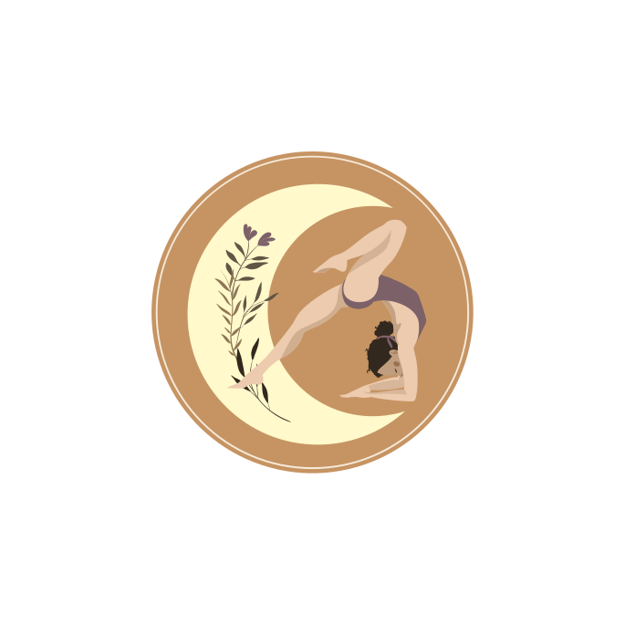 Poster sport yoga-pose-illustration mit mond - TenStickers