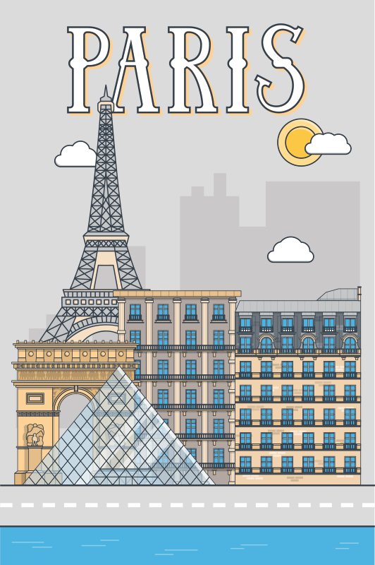 Poster länder und städte paris - TenStickers
