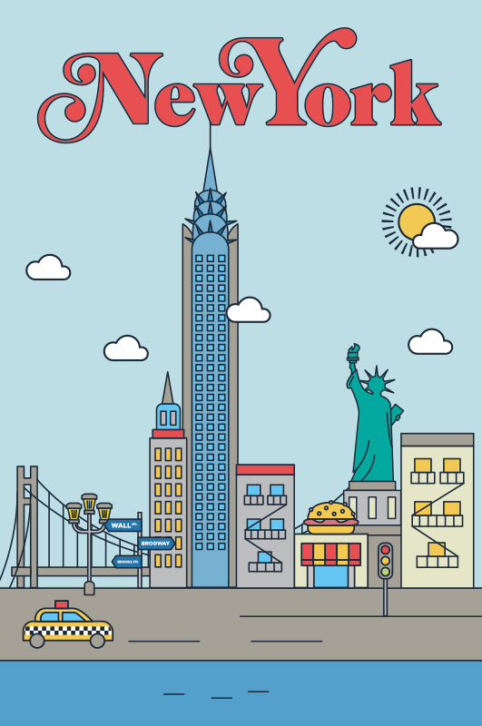 Poster länder und städte new york - TenStickers