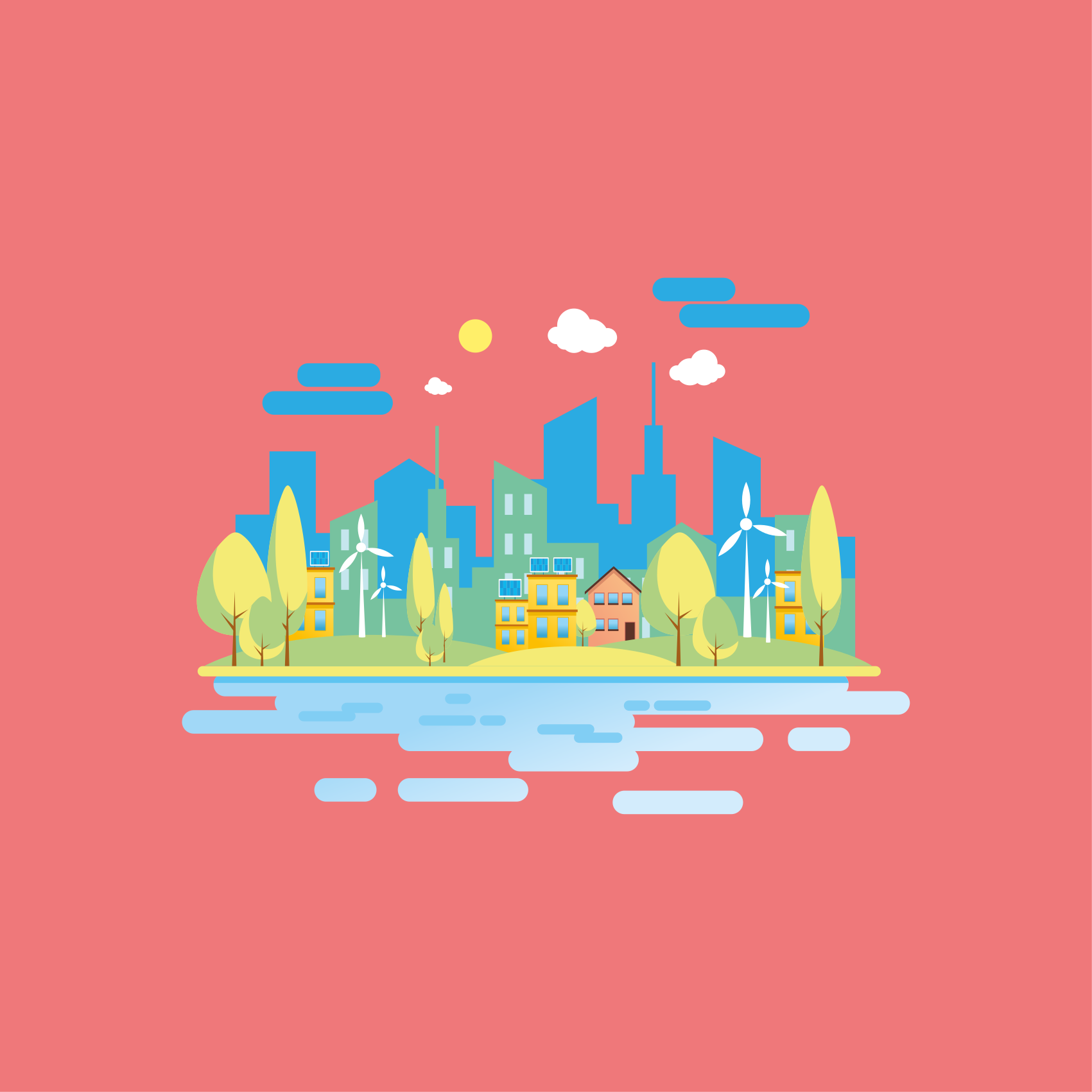 Poster länder und städte moderne stadtlandschaften - TenStickers