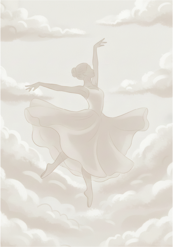 Minimalistisches poster wolkentänzer person - TenStickers