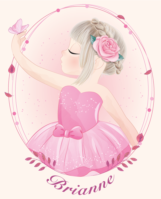 Personalisierte poster tanzende ballerina mädchen - TenStickers