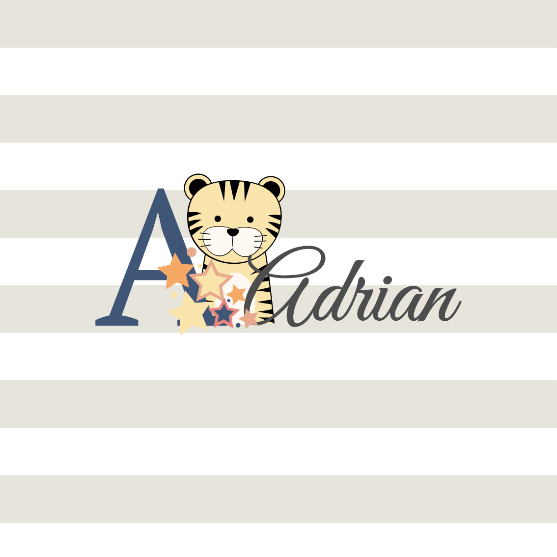 Personalisierte poster adrian tiger figur - TenStickers
