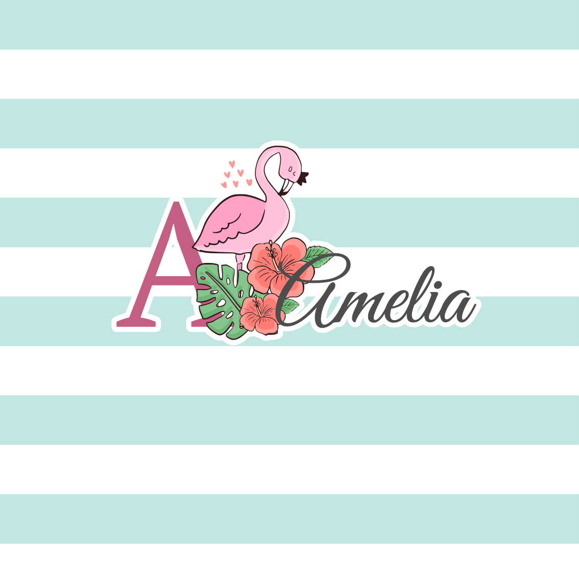 Personalisierte poster mit flamingo detail - TenStickers